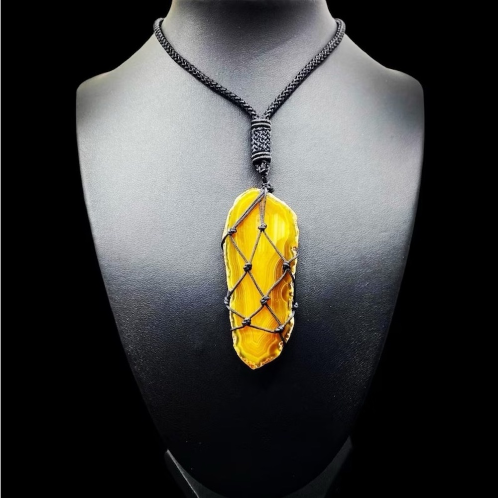 Crystal Agate Slice Necklace